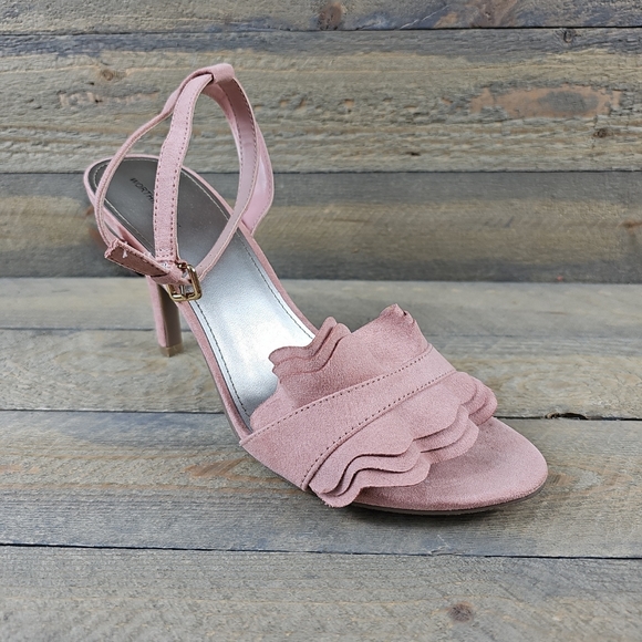 Worthington Shoes - Women's Worthington Chandler Fashion Shoes Ruffled Pink Open Toe Heeled